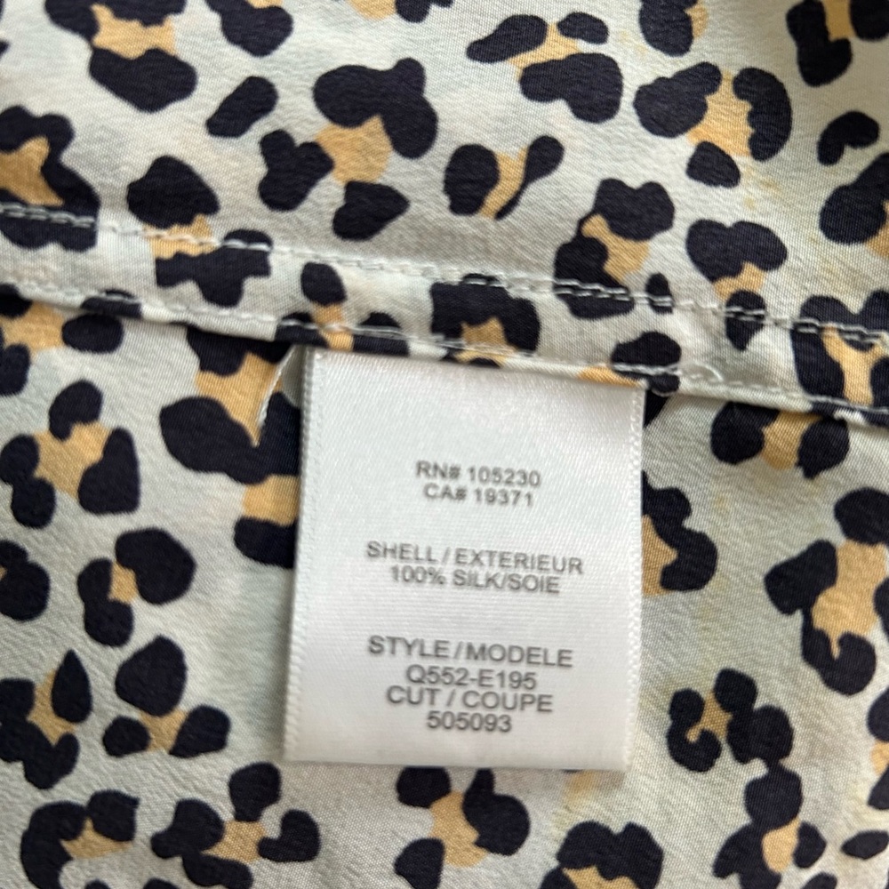 Equipment Silk Leopard Print Blouse L - Picture 8 of 8